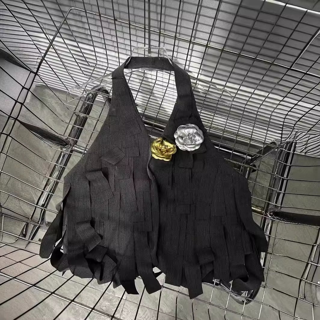 Hanging neck tassel vest vest female horse clip