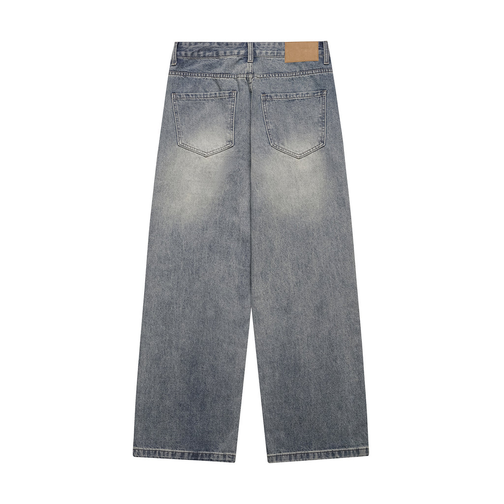 Distressed Oversized Straight Loose Wide Leg Denim Pants