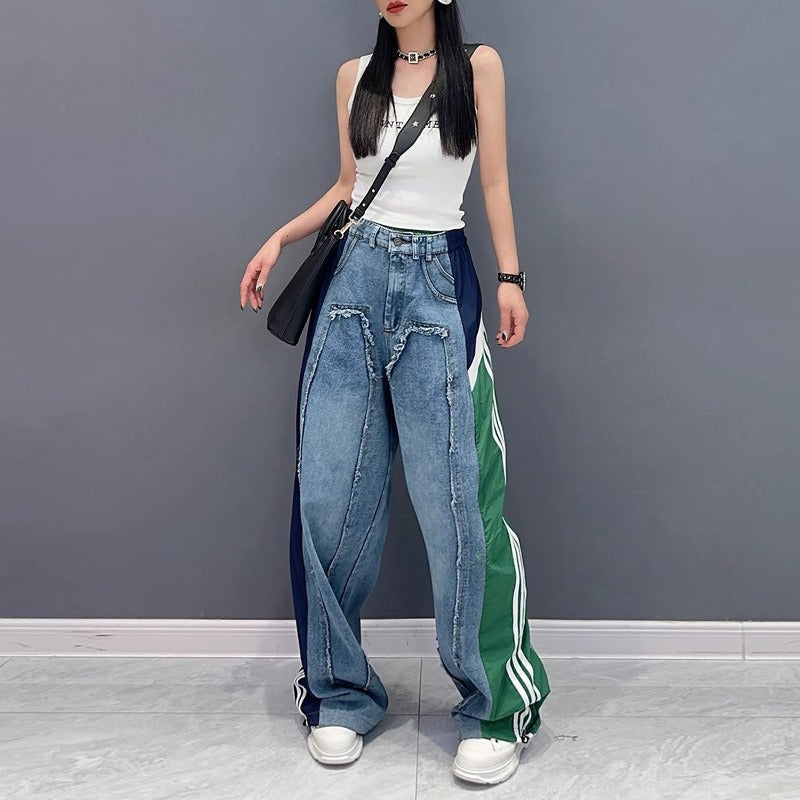 Loose slimming fashionable and trendy straight wide-leg pants