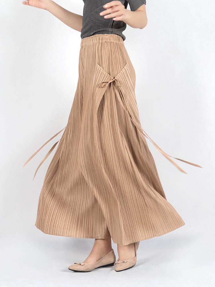 High Waist Pants Female Drape Loose Type Summer Pants New Pleated Wide Leg Skirt Pants