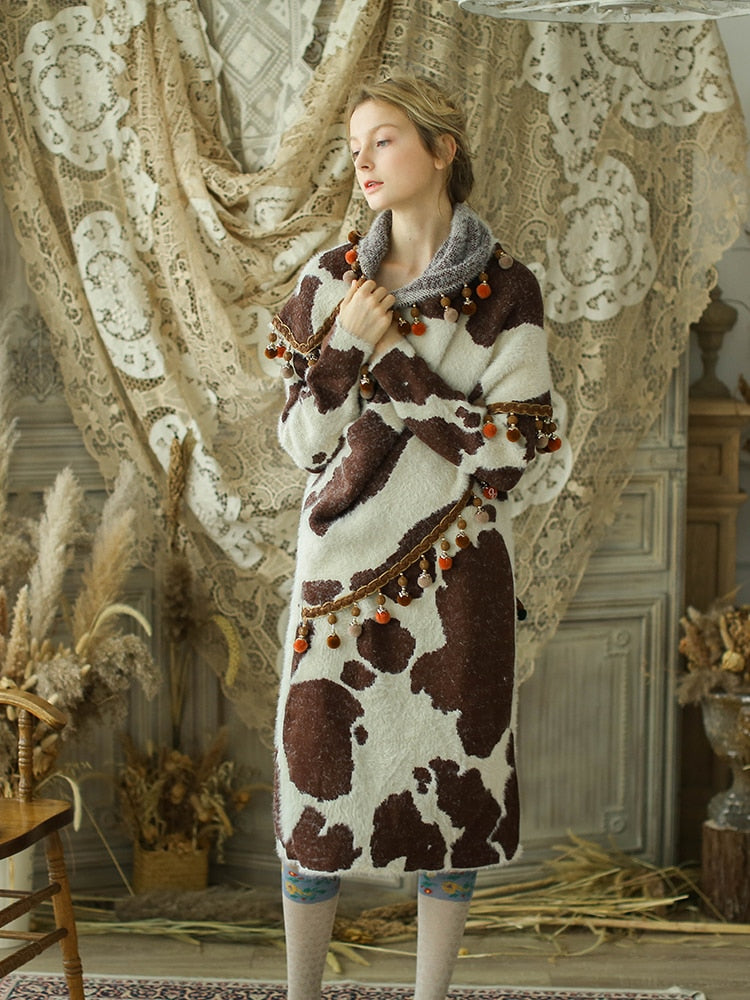 Vintage Models Warm Woolen Straight Fall And Winter Dresses