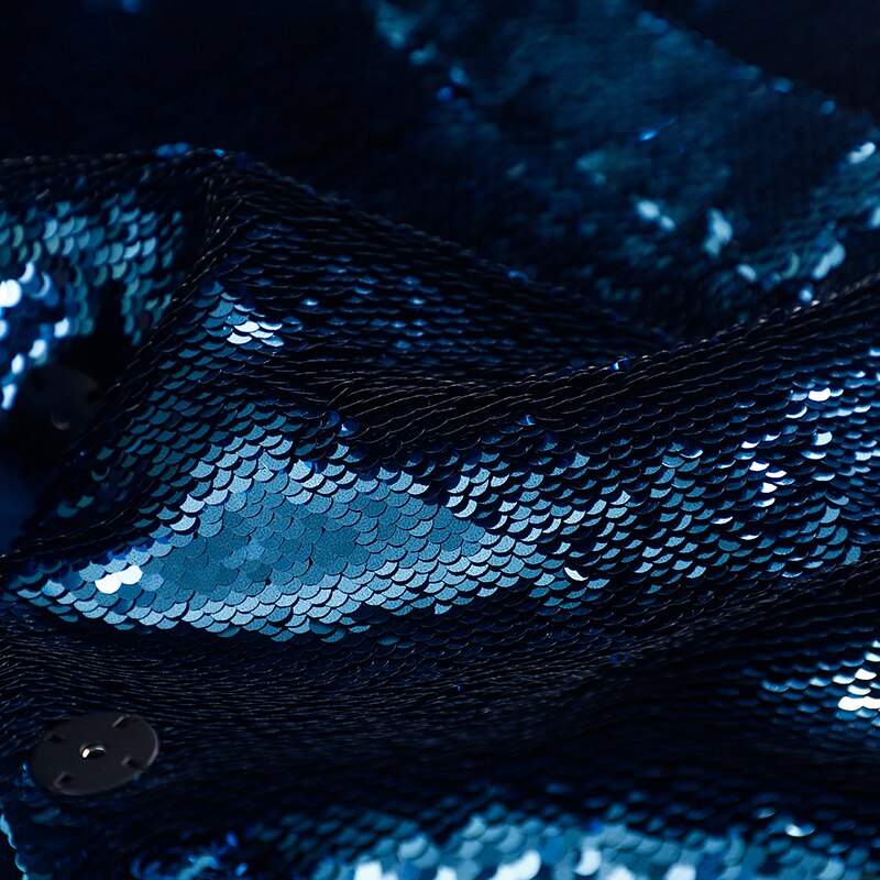 Spring New Green Sequins Mid-Length Back Slit Fashion Design Windbreaker Women's Coat High-end Coat