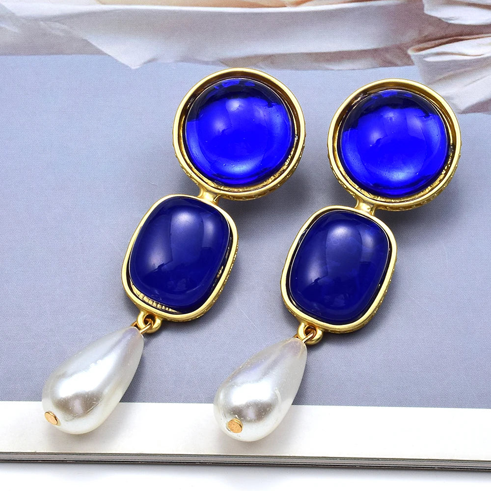 Fashion Trendy Resin Dangle Earrings For Women Simulated Pearl Drop New Design Jewelry Party Accessories