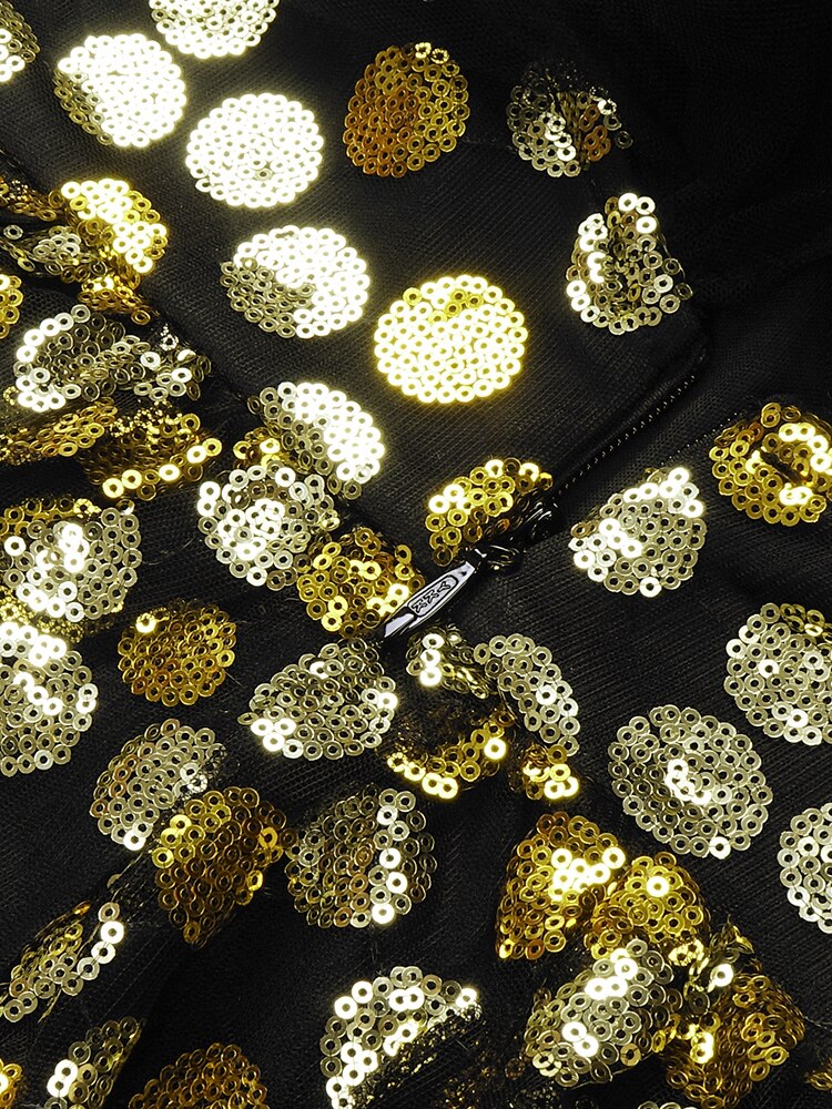 Backless Black Evening Dress Women V Neck Sleeveless Ruffles Sequins Dress Summer New Trendy