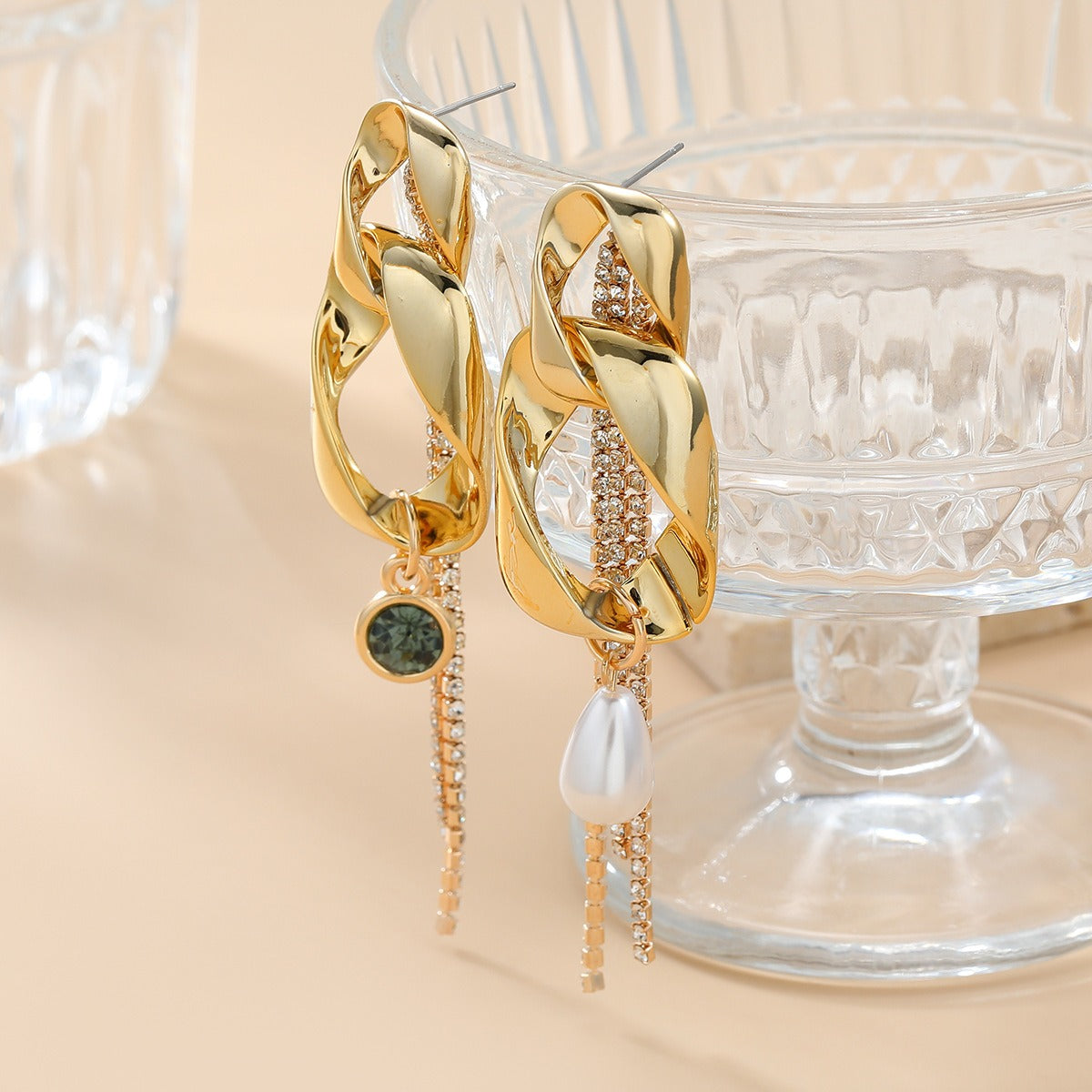 Ins style European and American earrings for women multi-layered long tassel earrings internet celebrity party accessories