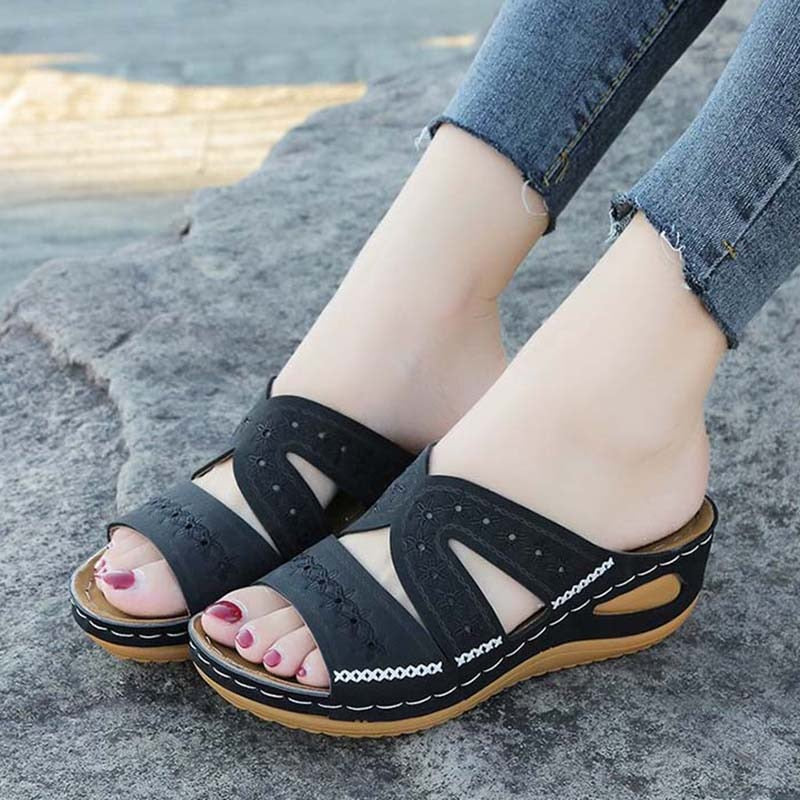 Women'S Sandals Open Toe Summer Women Flats Shoes Female Lightweight Woman Wedges Sandals Ladies Sandals Big Size