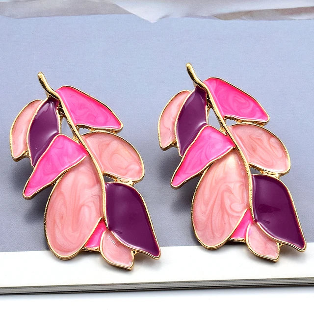 New Fashion Unique Leaves Plant Metal Alloy Drop Earrings For Women Earrings Jewelry Party Gifts Accessories