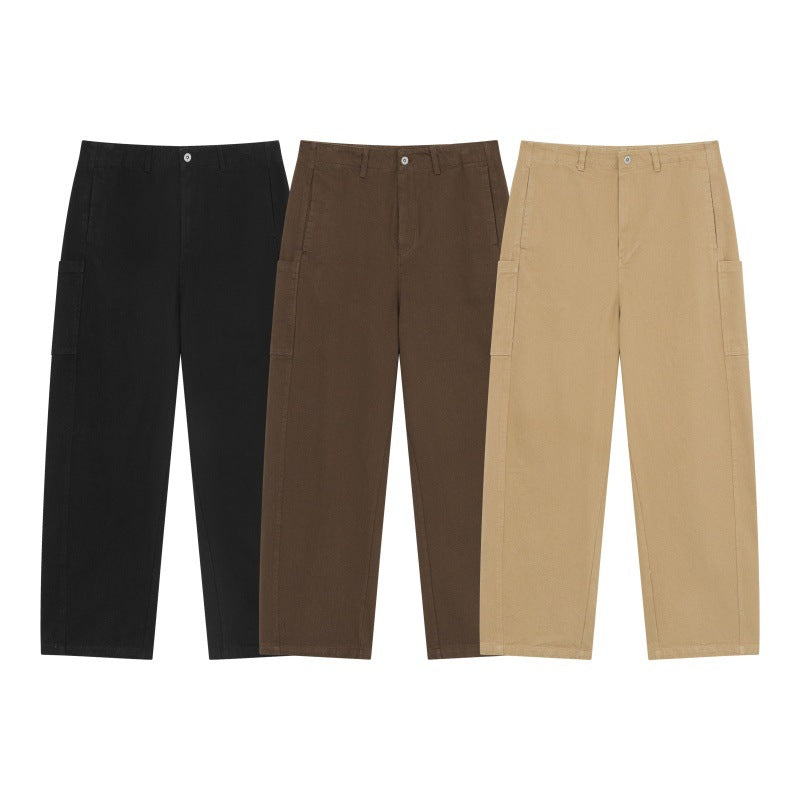 Loose Straight-Leg Casual Pants for Men with Multiple Pockets