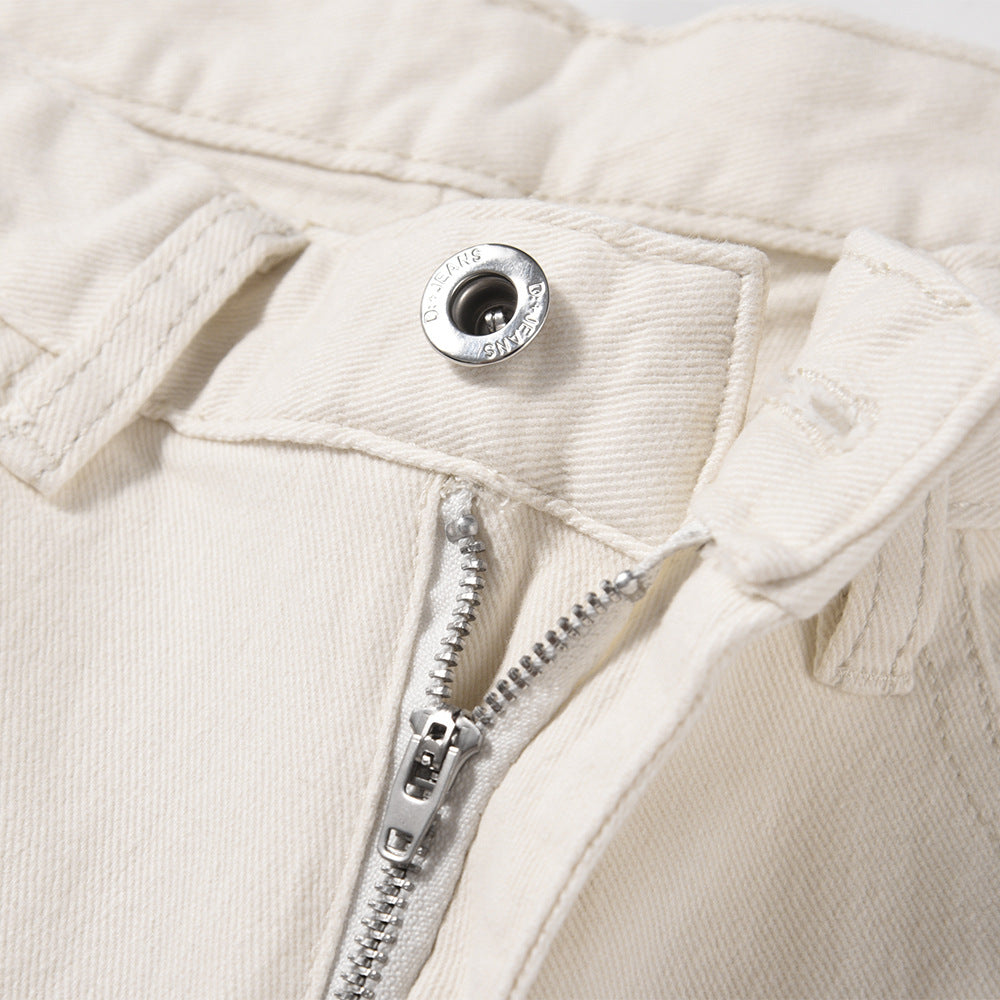 Solid Color Flared Denim Pants Fashionable Hip Hop Casual Trousers Loose Long Pants