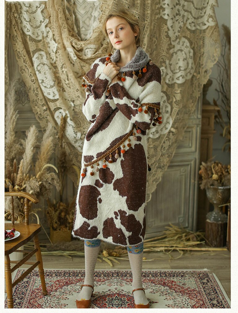 Vintage Models Warm Woolen Straight Fall And Winter Dresses