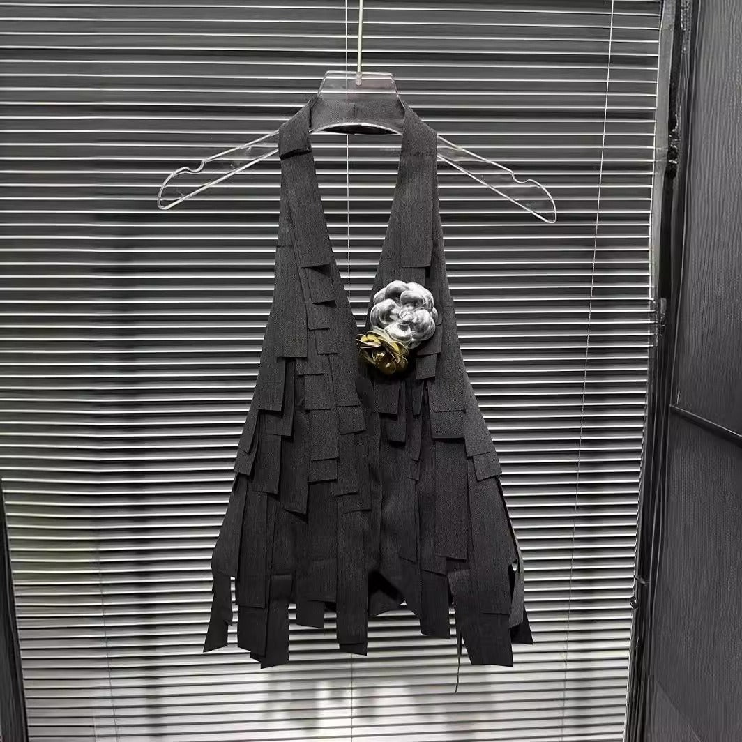 Hanging neck tassel vest vest female horse clip