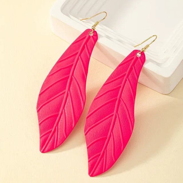 Fashionable leaf earrings female niche design feel earrings