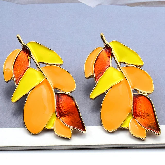 New Fashion Unique Leaves Plant Metal Alloy Drop Earrings For Women Earrings Jewelry Party Gifts Accessories