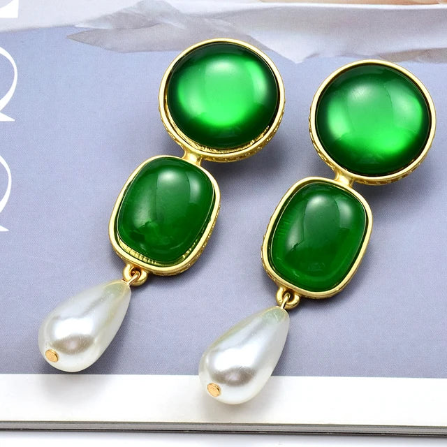 Fashion Trendy Resin Dangle Earrings For Women Simulated Pearl Drop New Design Jewelry Party Accessories