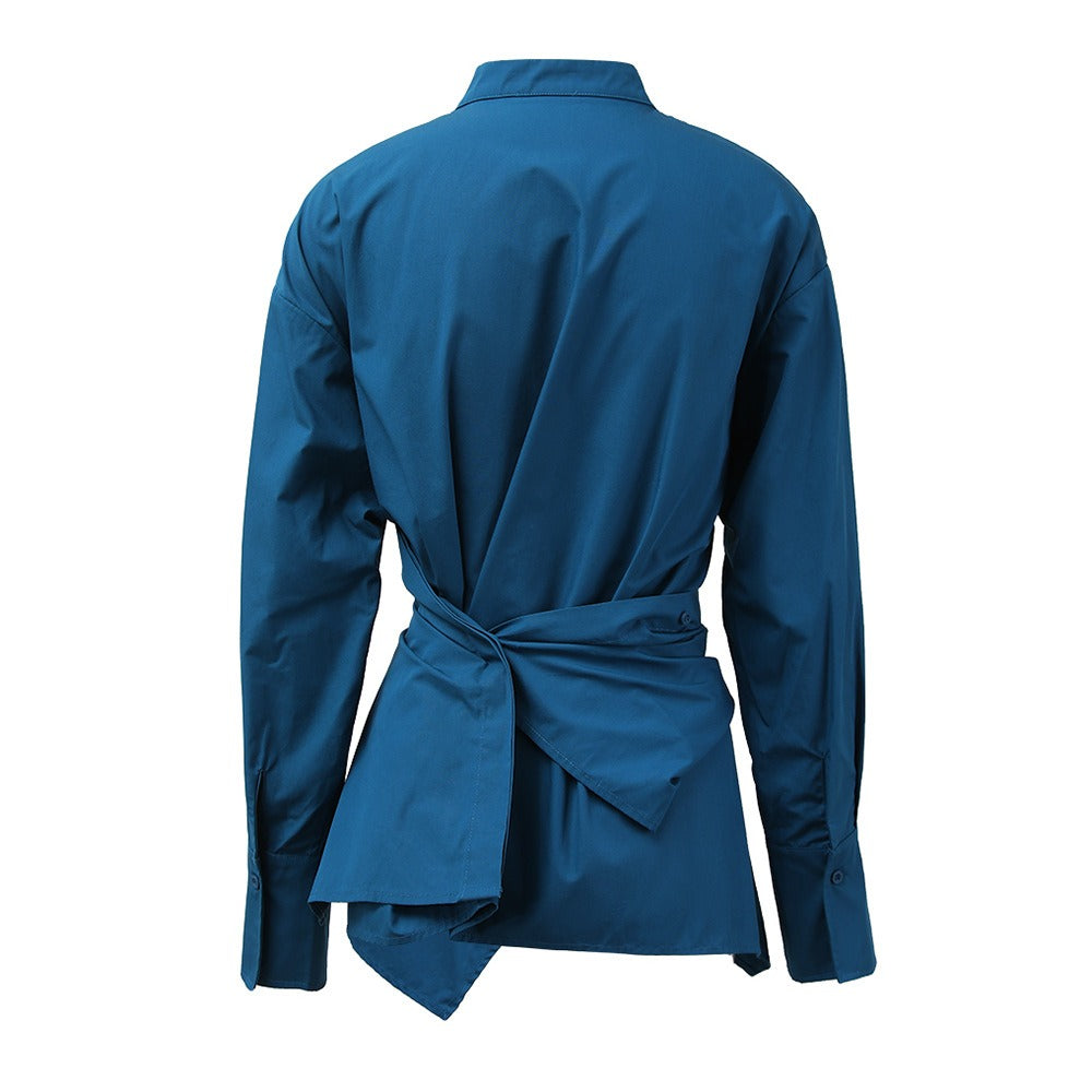 Personalized fashionable design shirts for women, versatile and versatile casual mid-length shirts for women