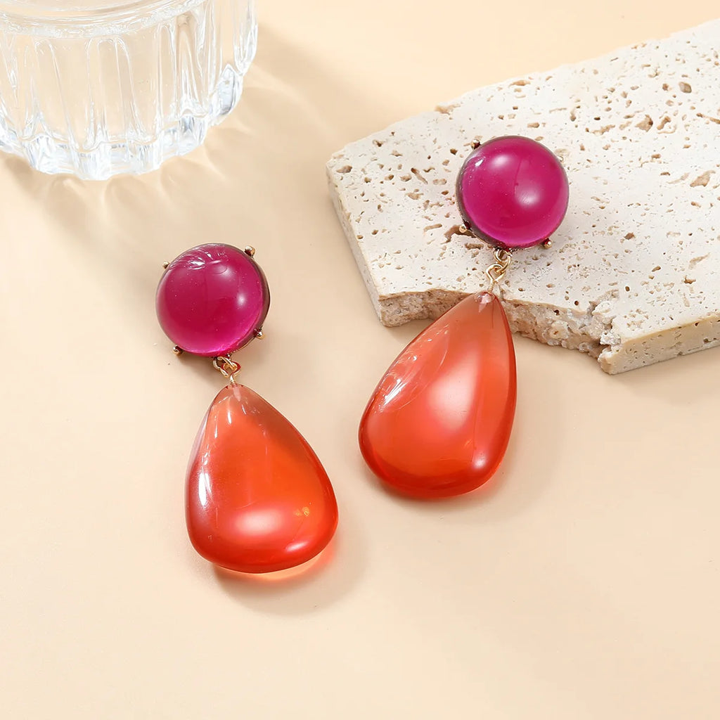 Resin Earrings for Women Geometric Water Drop Pendant Earrings Holiday Party Jewelry Girls Fashion Gifts