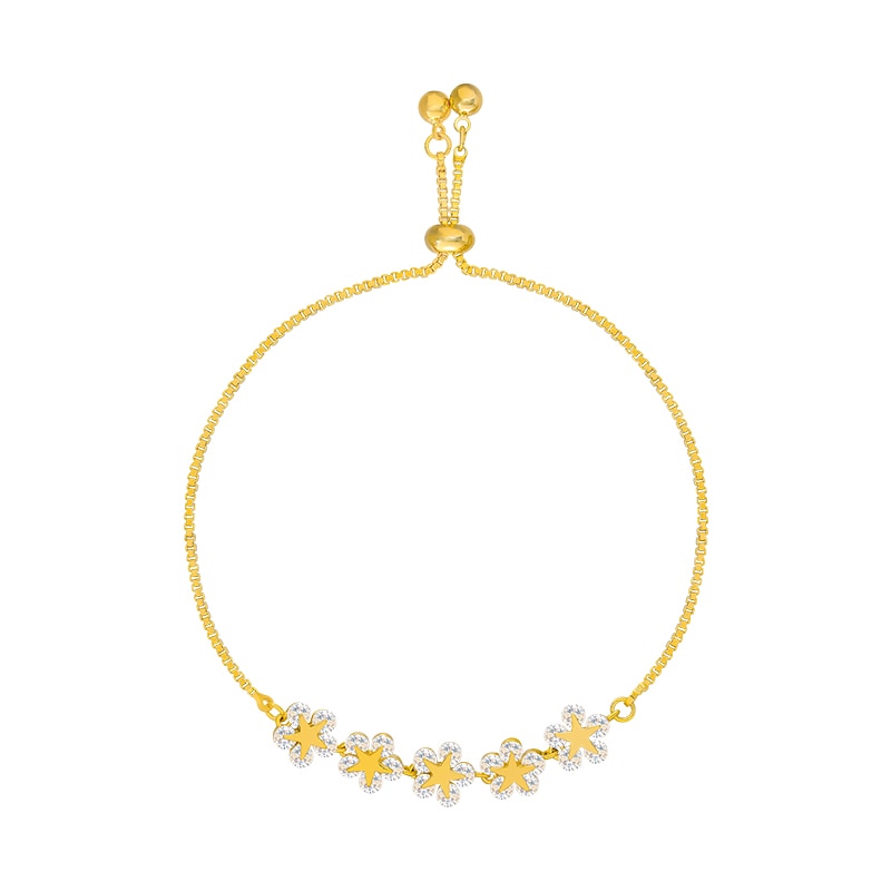 Korean new design fashion jewelry high-end luxury flower zircon adjustable female prom party bracelet