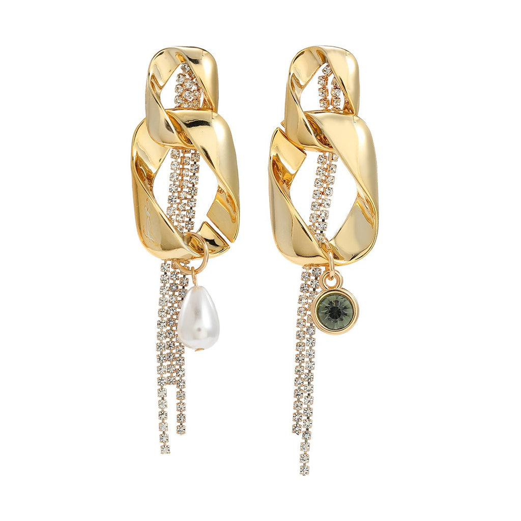 Ins style European and American earrings for women multi-layered long tassel earrings internet celebrity party accessories