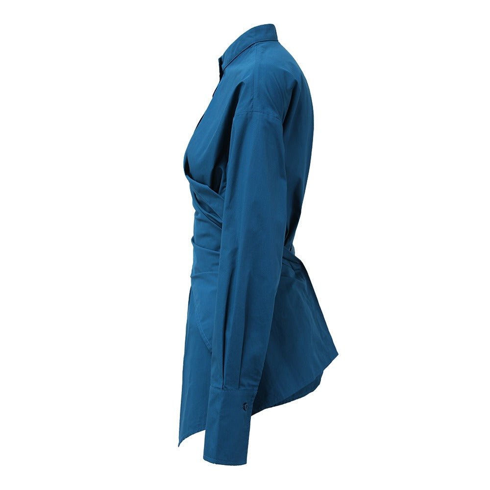 Personalized fashionable design shirts for women, versatile and versatile casual mid-length shirts for women