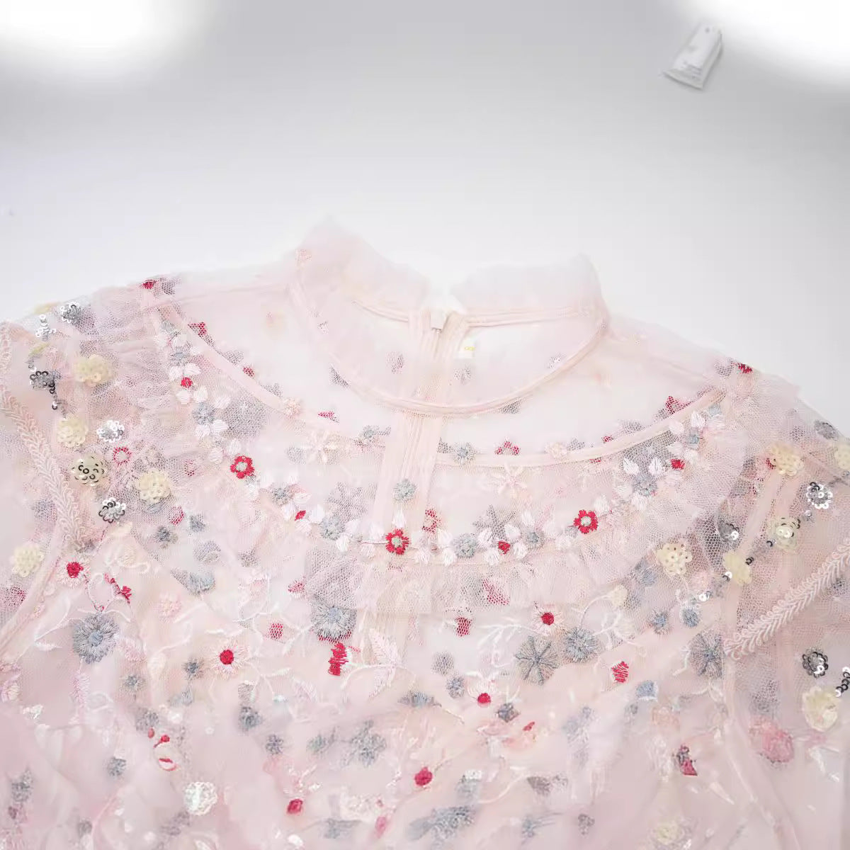 Cross-border European and American New Sequined Three-quarter Sleeve Heavy Craftsmanship Waist-cinched Tiered Hem Long Evening Dress