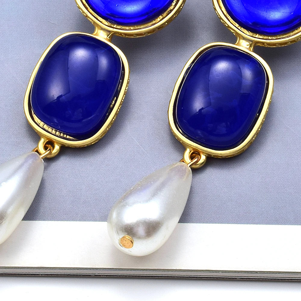 Fashion Trendy Resin Dangle Earrings For Women Simulated Pearl Drop New Design Jewelry Party Accessories