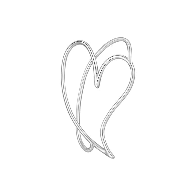 Cutout Heart Ear Clip For Women  Ear Cuff Fashion Jewelry Travel Party