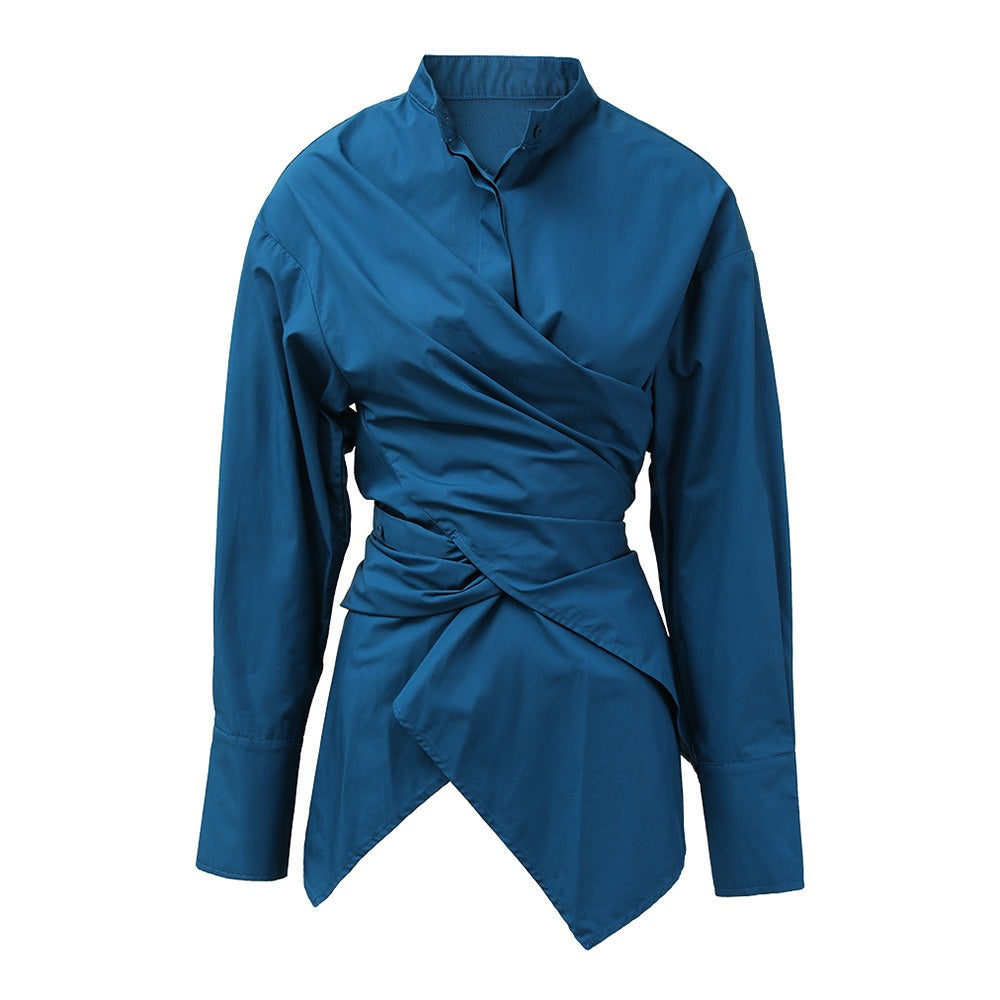 Personalized fashionable design shirts for women, versatile and versatile casual mid-length shirts for women