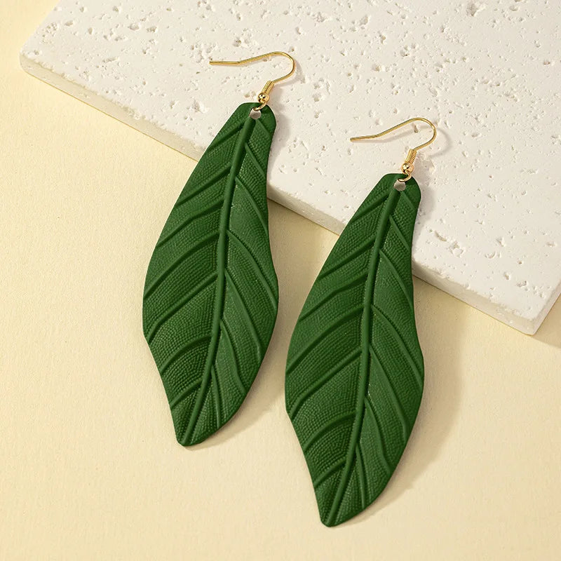 Fashionable leaf earrings female niche design feel earrings