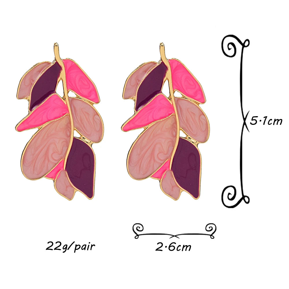 New Fashion Unique Leaves Plant Metal Alloy Drop Earrings For Women Earrings Jewelry Party Gifts Accessories