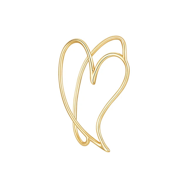 Cutout Heart Ear Clip For Women  Ear Cuff Fashion Jewelry Travel Party