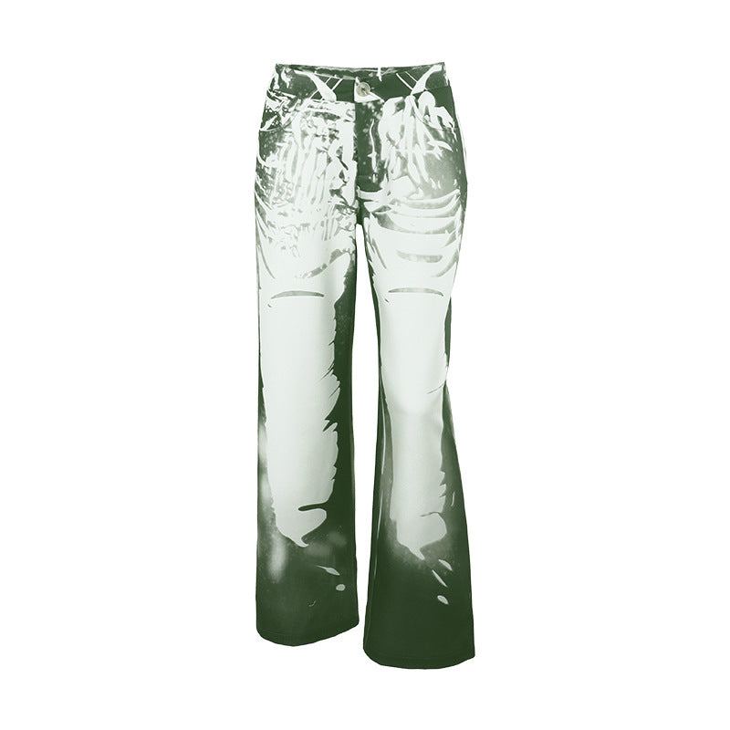 Casual Hot Girl Versatile Printed Pants Female