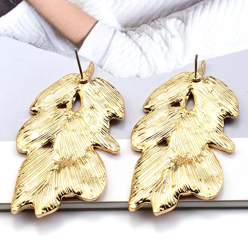 New Fashion Unique Leaves Plant Metal Alloy Drop Earrings For Women Earrings Jewelry Party Gifts Accessories