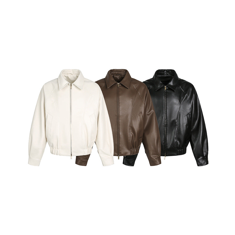 Streetwear Cool and Sophisticated Loose Casual PU Leather Jacket