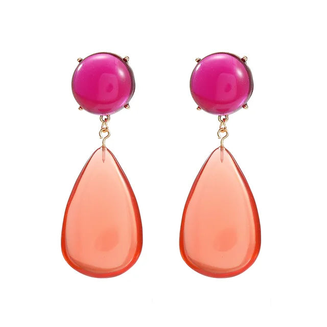 Resin Earrings for Women Geometric Water Drop Pendant Earrings Holiday Party Jewelry Girls Fashion Gifts