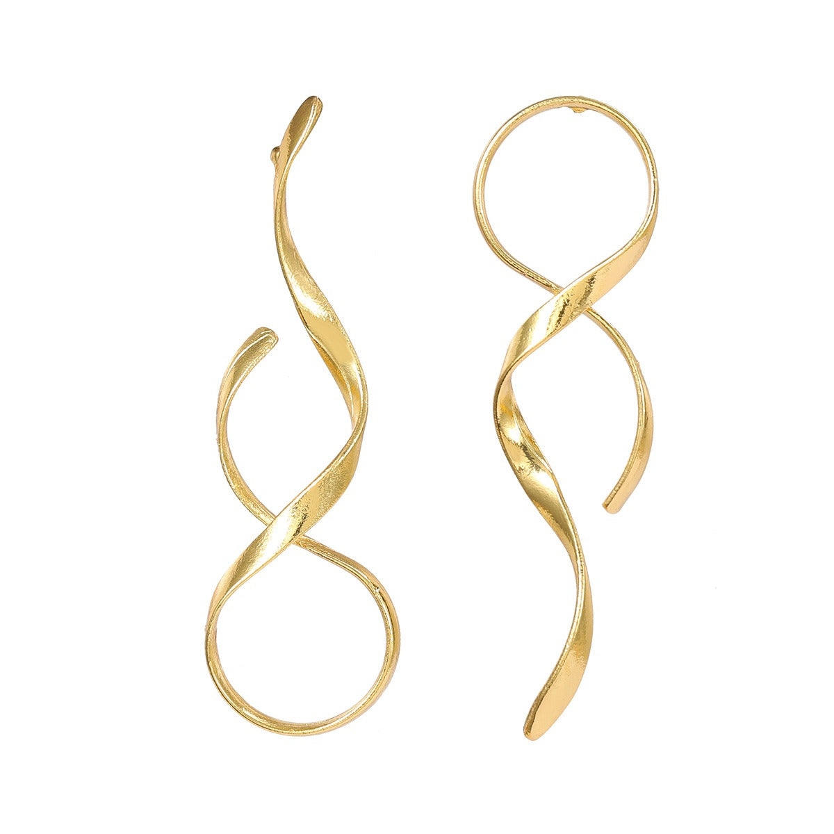 New alloy earrings exaggerated earrings female fashion niche curved lines