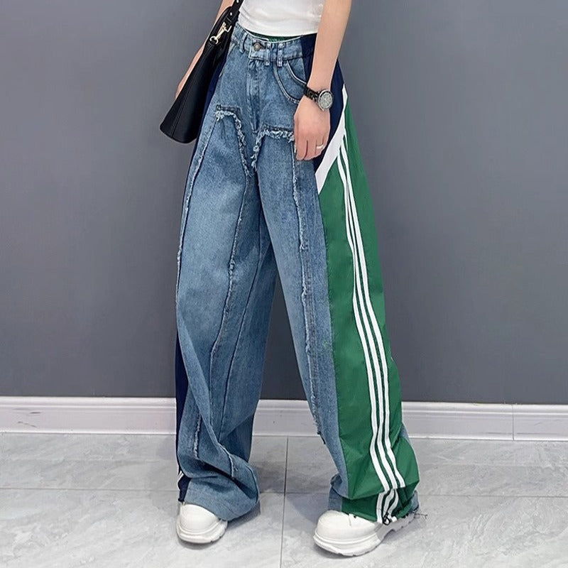 Loose slimming fashionable and trendy straight wide-leg pants