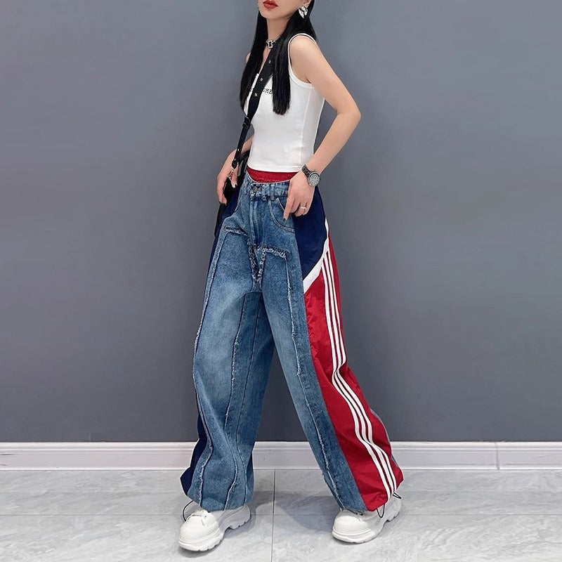 Loose slimming fashionable and trendy straight wide-leg pants