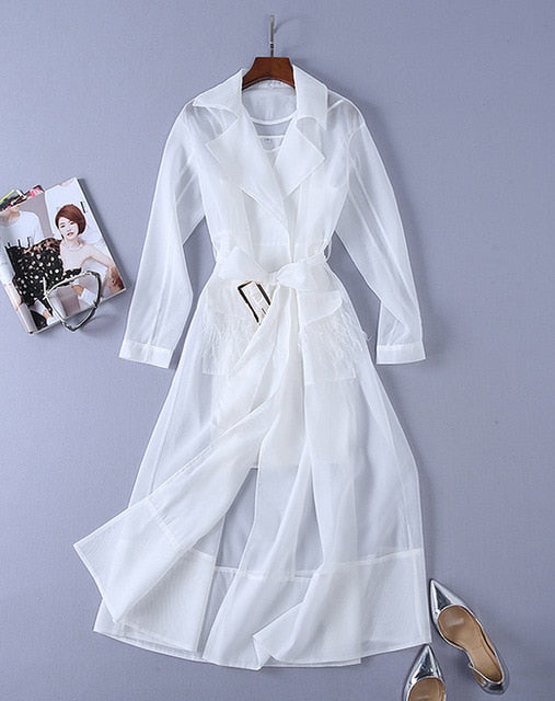 Voilet Lace up Windbreaker Dress Women Long Sleeve Feather Pockets Sexy Party Dresses Female Elegant Clothes