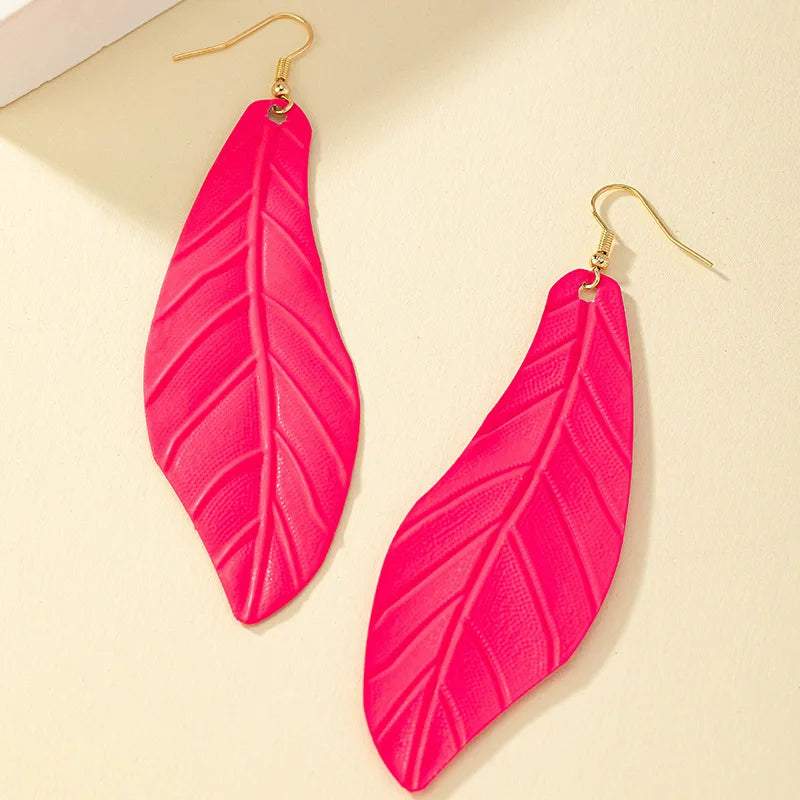 Fashionable leaf earrings female niche design feel earrings