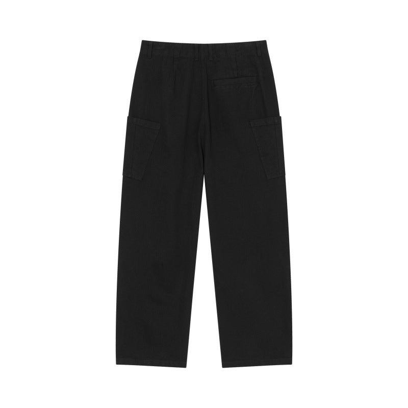 Loose Straight-Leg Casual Pants for Men with Multiple Pockets