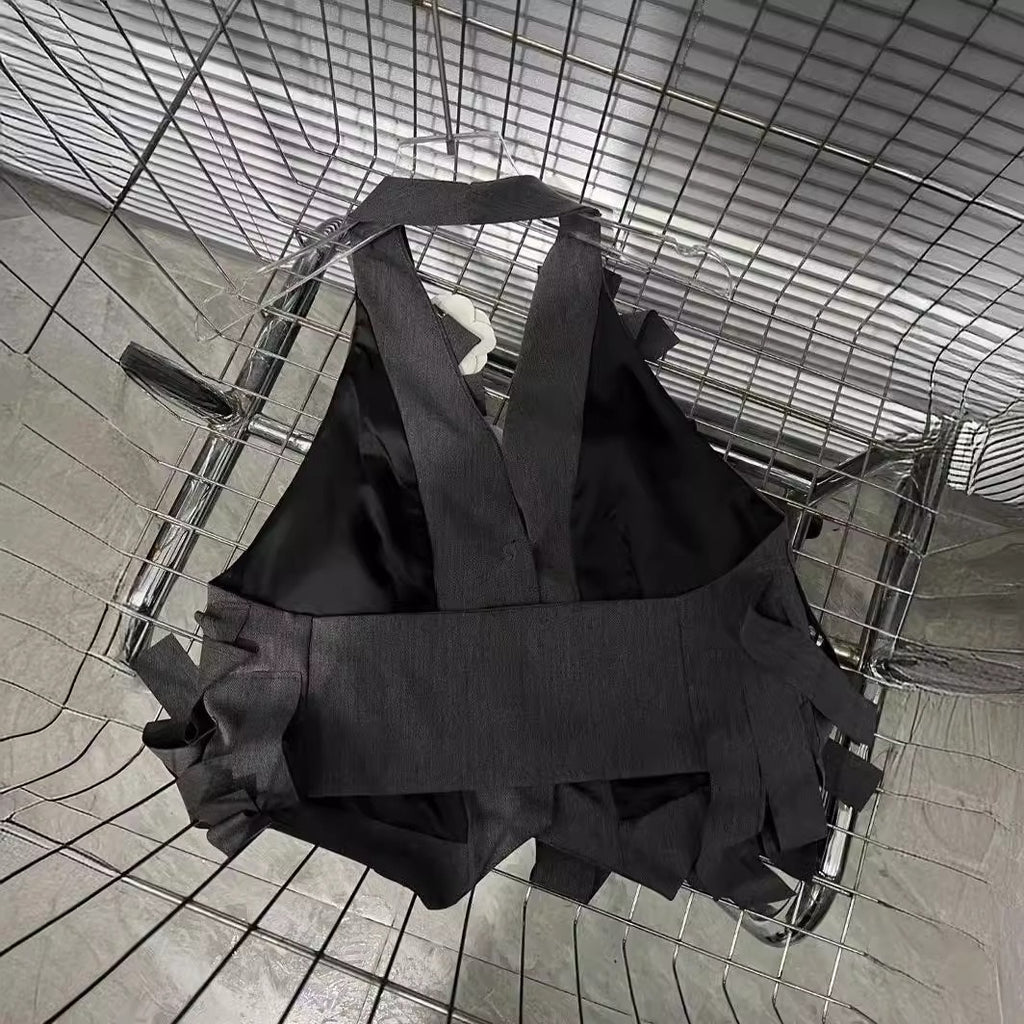 Hanging neck tassel vest vest female horse clip