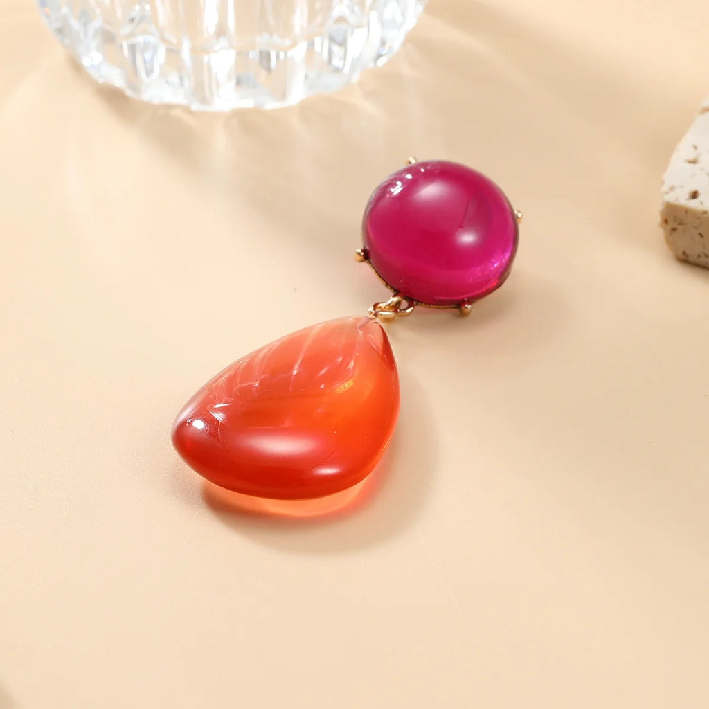 Resin Earrings for Women Geometric Water Drop Pendant Earrings Holiday Party Jewelry Girls Fashion Gifts