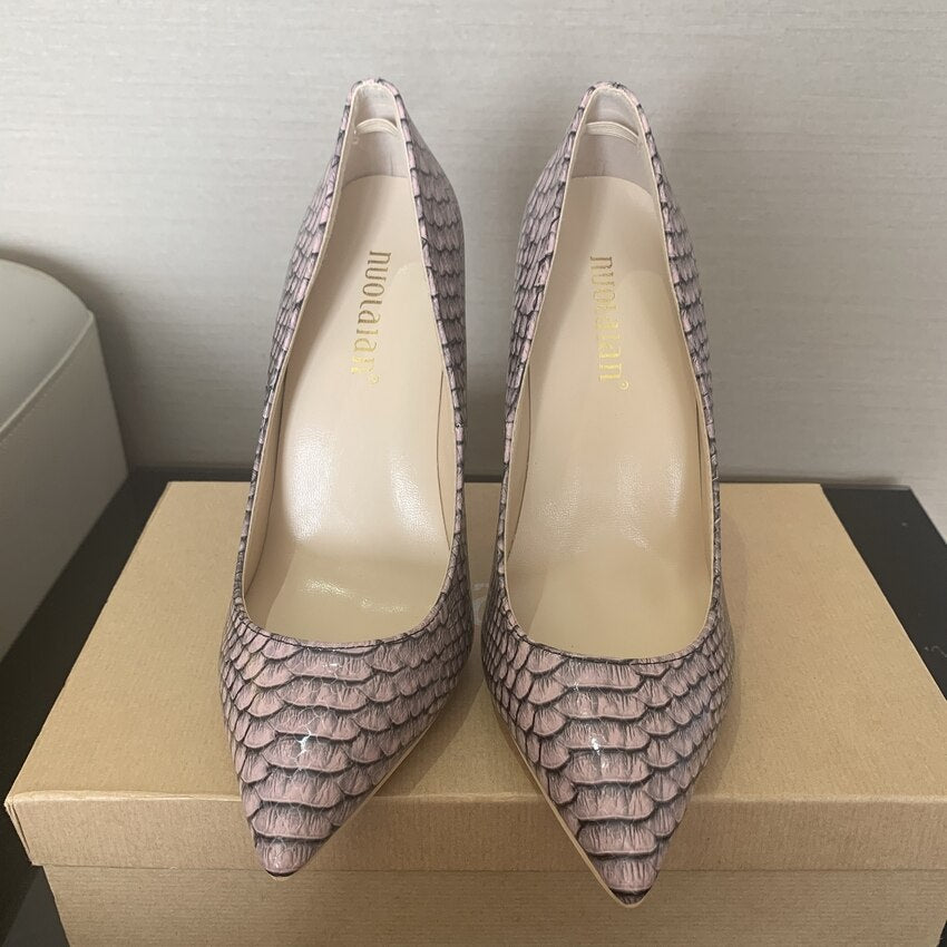 Fashion Woman Shoes Snake Printing Party Wedding Shoes Big Size 35-42 Sexy Pointed Toe Female High Heels Pumps Women Shoes