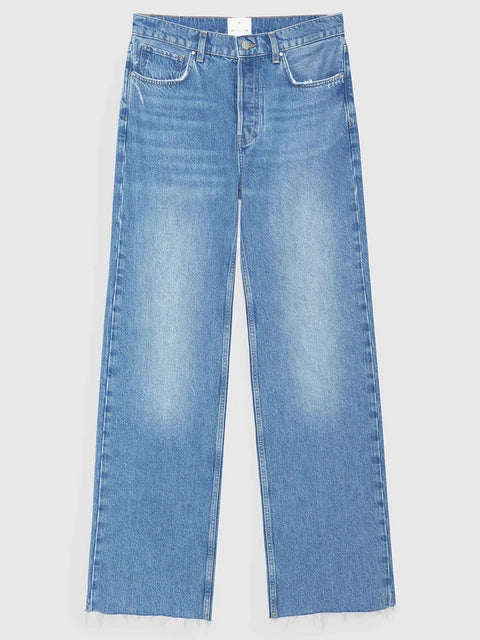 Autumn Winter Cotton Designer  Vintage Denim Pant Long Trousers Female Streetwear