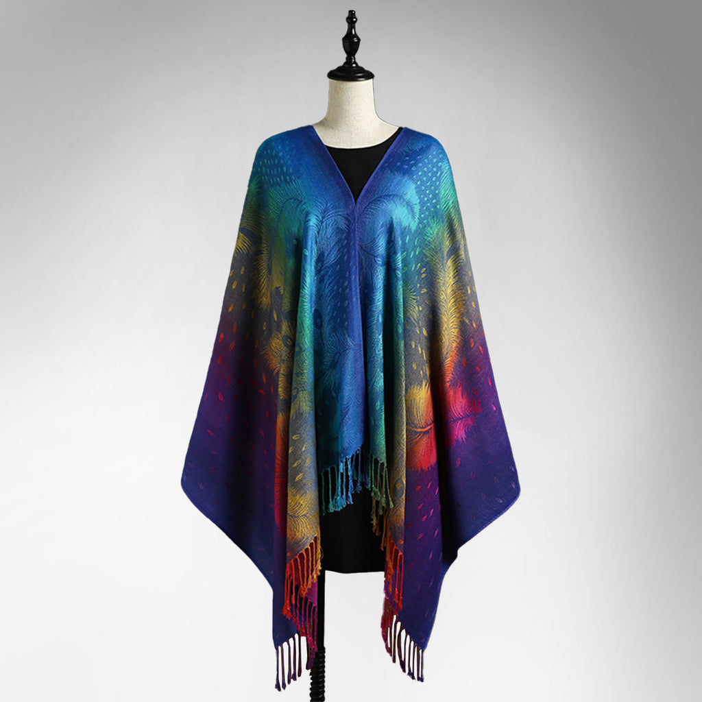Big shawl long women's tassel feather scarf