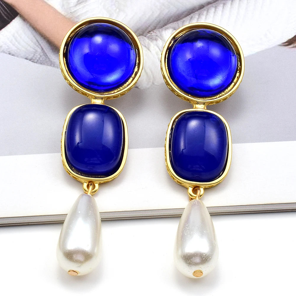 Fashion Trendy Resin Dangle Earrings For Women Simulated Pearl Drop New Design Jewelry Party Accessories