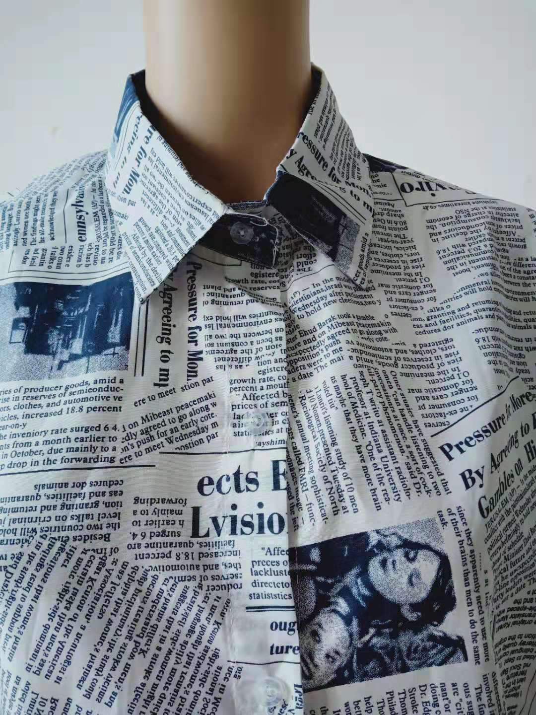 Newspaper Letter Print Top Girls New Shirts