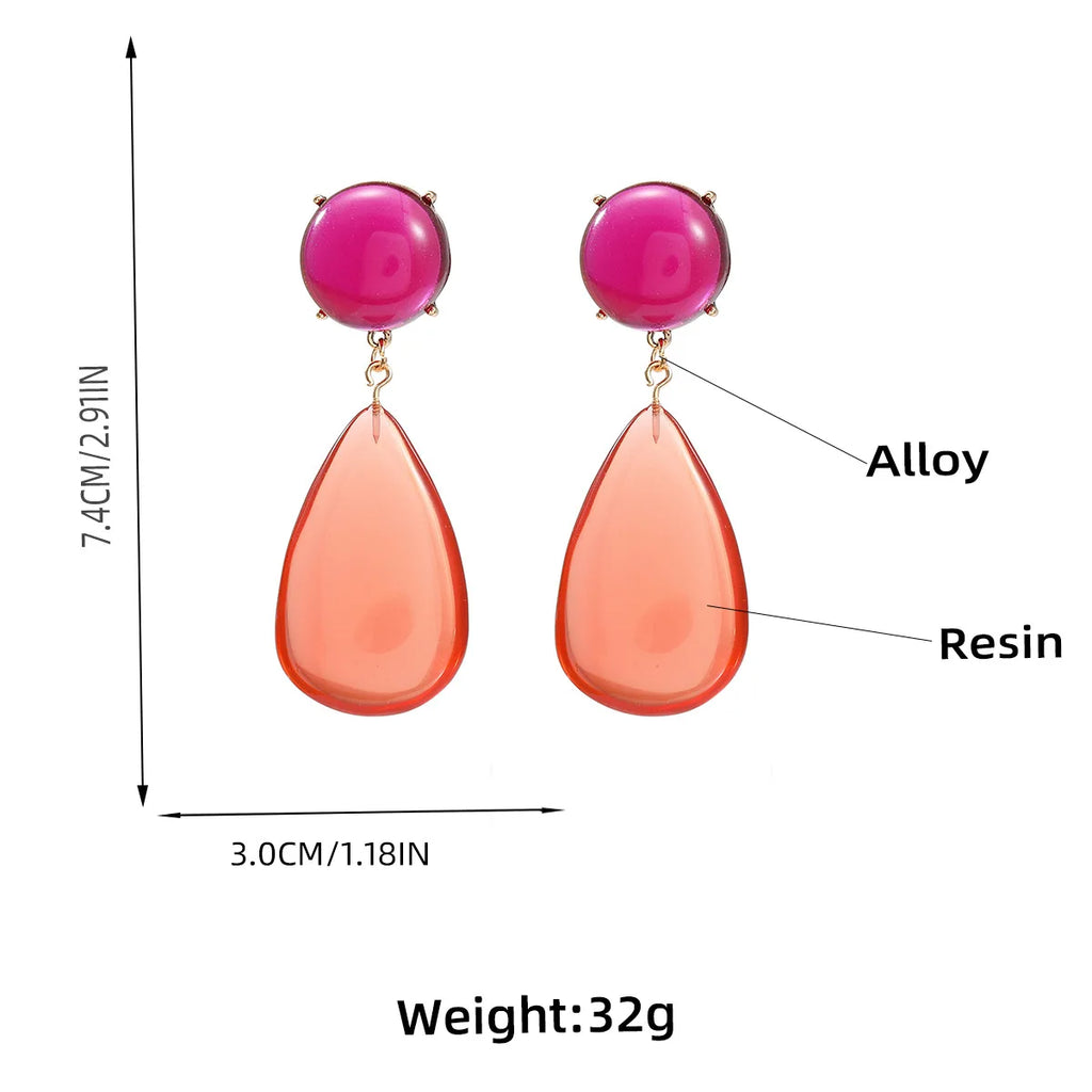 Resin Earrings for Women Geometric Water Drop Pendant Earrings Holiday Party Jewelry Girls Fashion Gifts