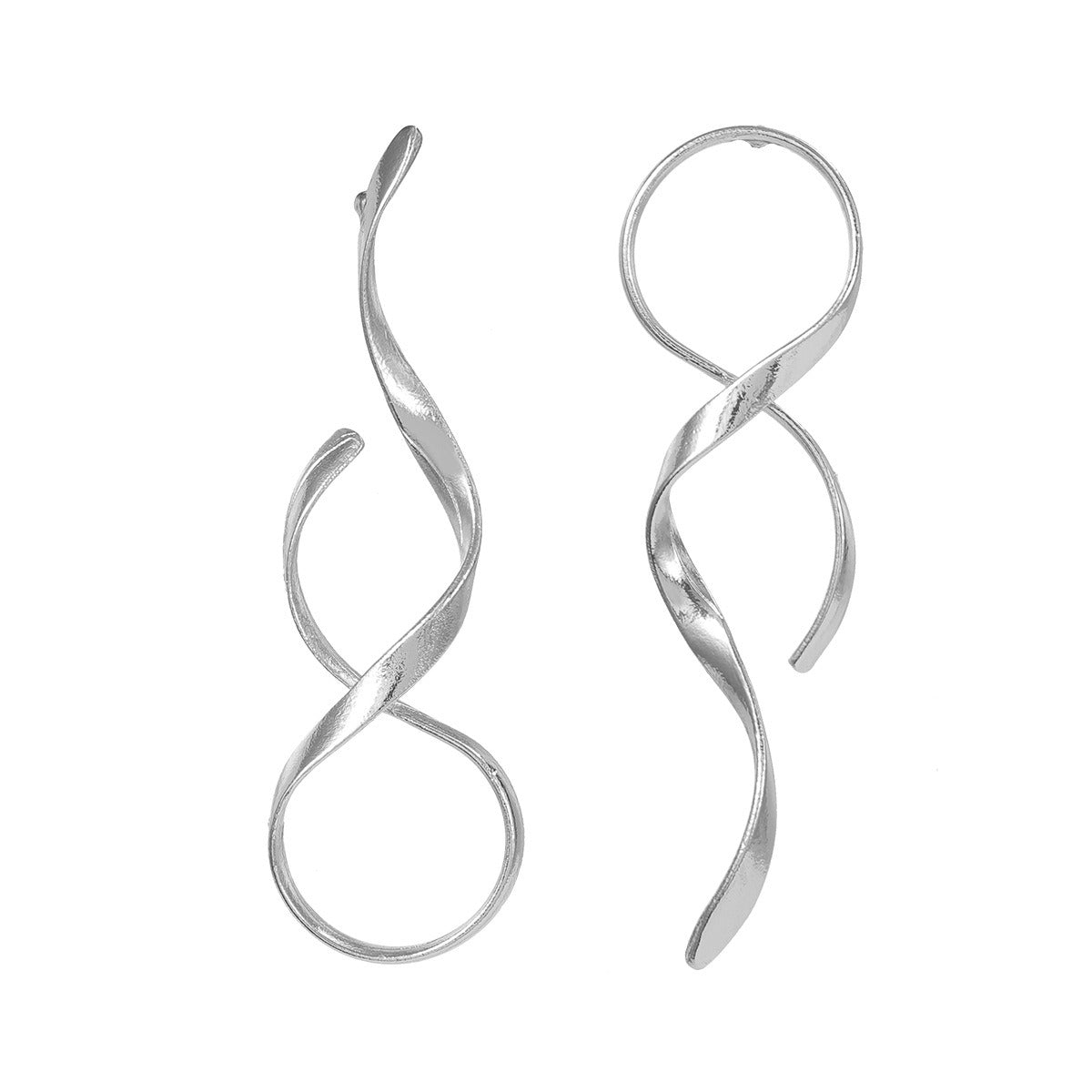 New alloy earrings exaggerated earrings female fashion niche curved lines