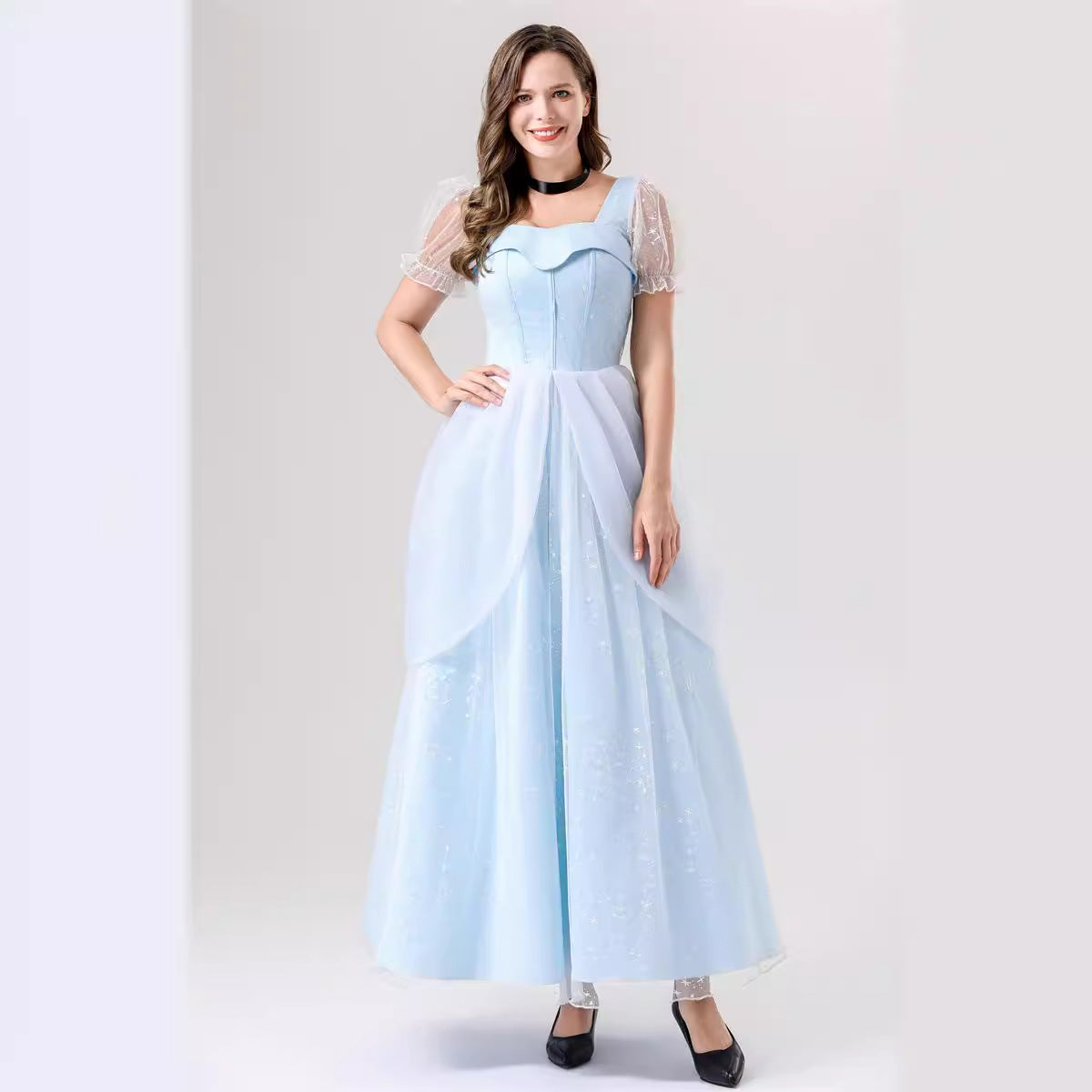 Halloween Cinderella Blue Princess Dress Fairy Tale Princess Adult Female Cosplay Cinderella Dress